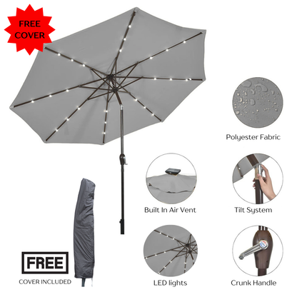 LED Lights Umbrella - Grey