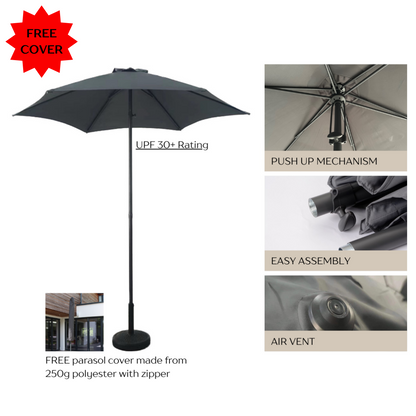 Easy Push up Umbrella - Grey