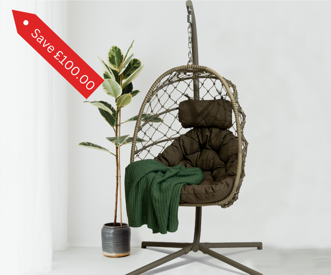 Christina Single Hanging Chair - Natural/Cappuccino