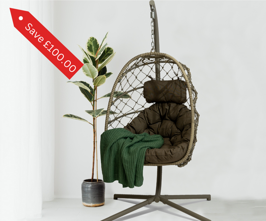 Christina Single Hanging Chair - Natural/Cappuccino