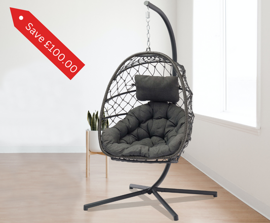 Christina Single Hanging Chair - Charcoal/Grey