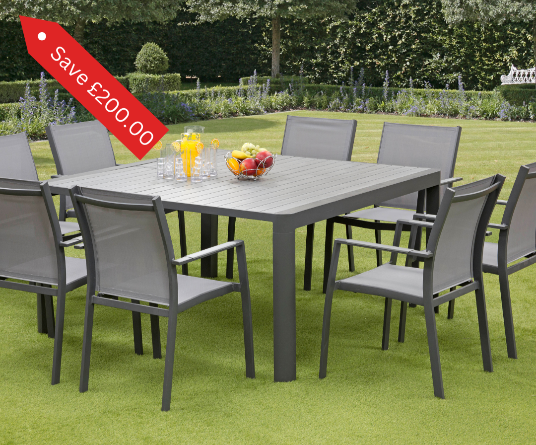 Capri Extending Butterfly Dining Set - Light Grey