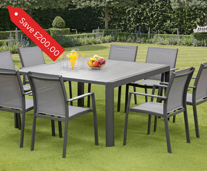 Capri Extending Butterfly Dining Set - Light Grey