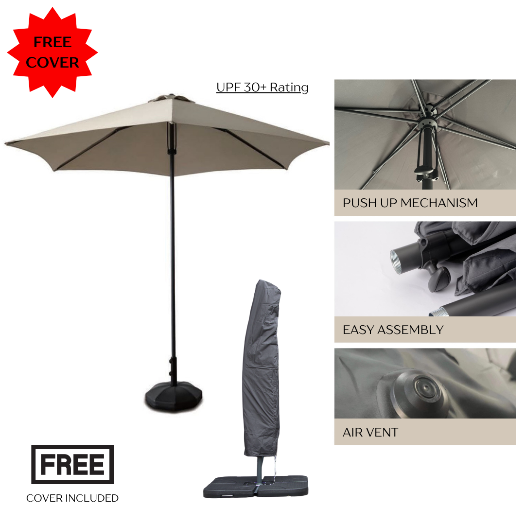 Easy Push up Umbrella - Ecru