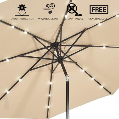 LED Lights Umbrella - Ecru