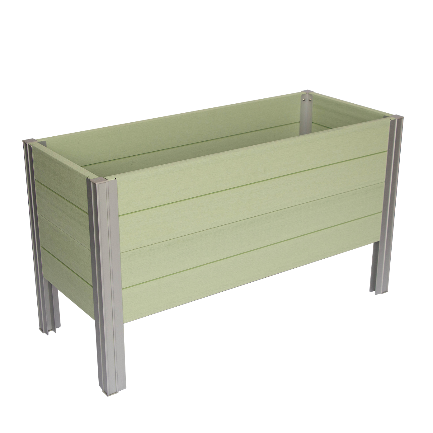 Winawood Wood Effect Rectangular Raised Planter - Duck Egg Green