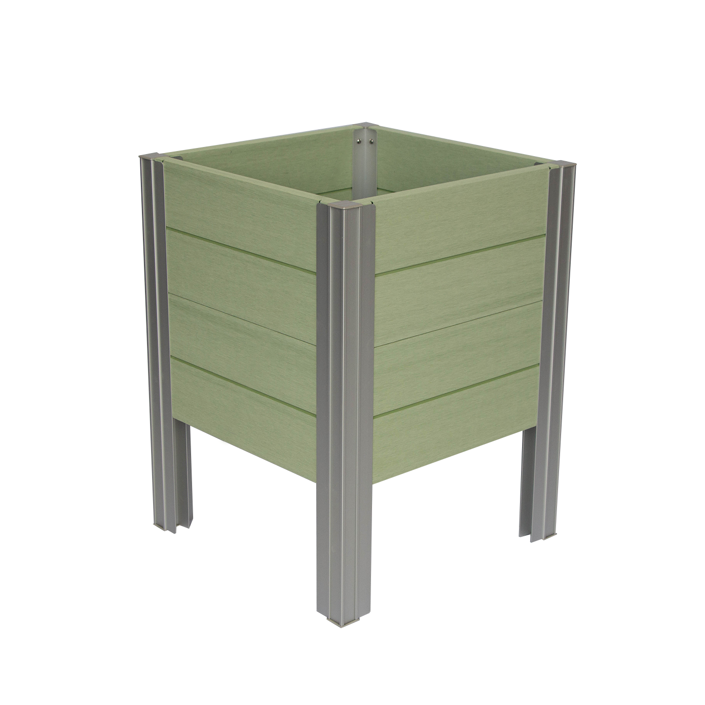 Winawood Wood Effect Square Raised Planter - Duck Egg Green