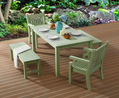 Winawood Sandwick Rectangular Dining Set with Backless Bench - Duck Egg Green