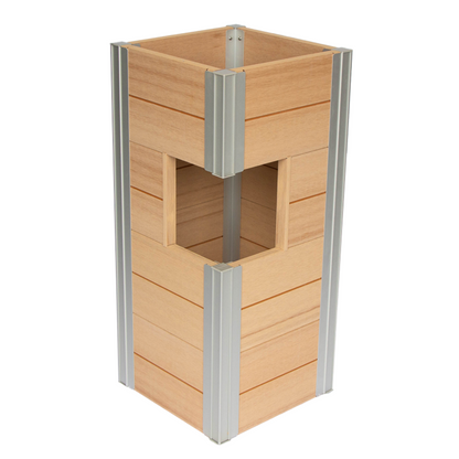 Winawood Wood Effect Pillar Planter -  New Teak