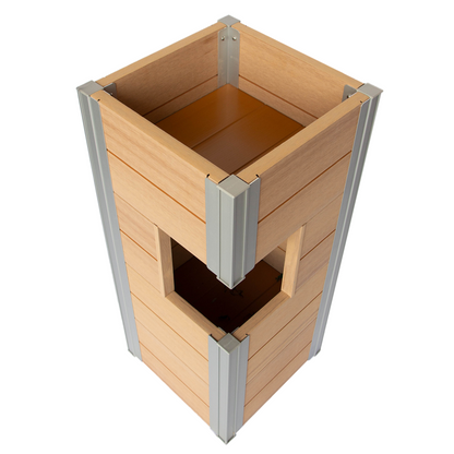 Winawood Wood Effect Pillar Planter -  New Teak