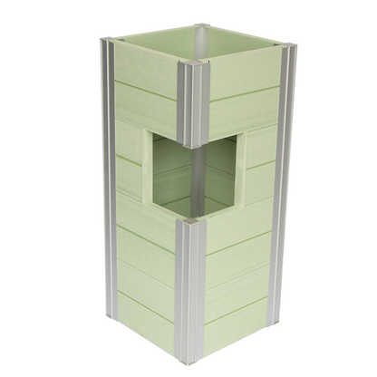 Winawood Wood Effect Pillar Planter - Duck Egg Green