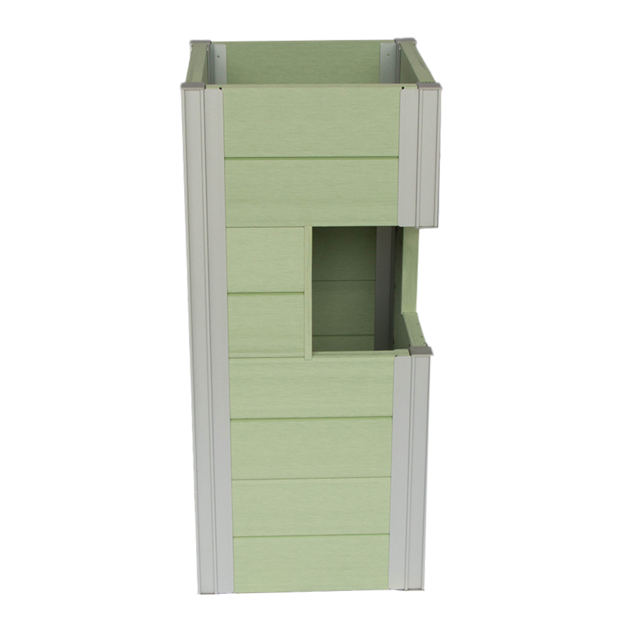 Winawood Wood Effect Pillar Planter - Duck Egg Green