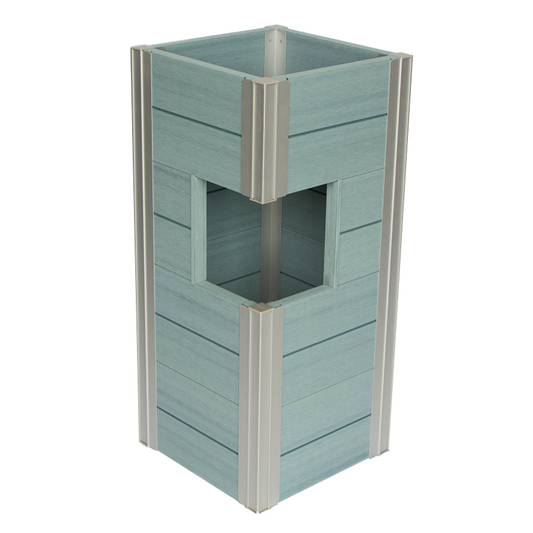 Winawood Wood Effect Pillar Planter - Powder Blue