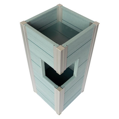 Winawood Wood Effect Pillar Planter - Powder Blue