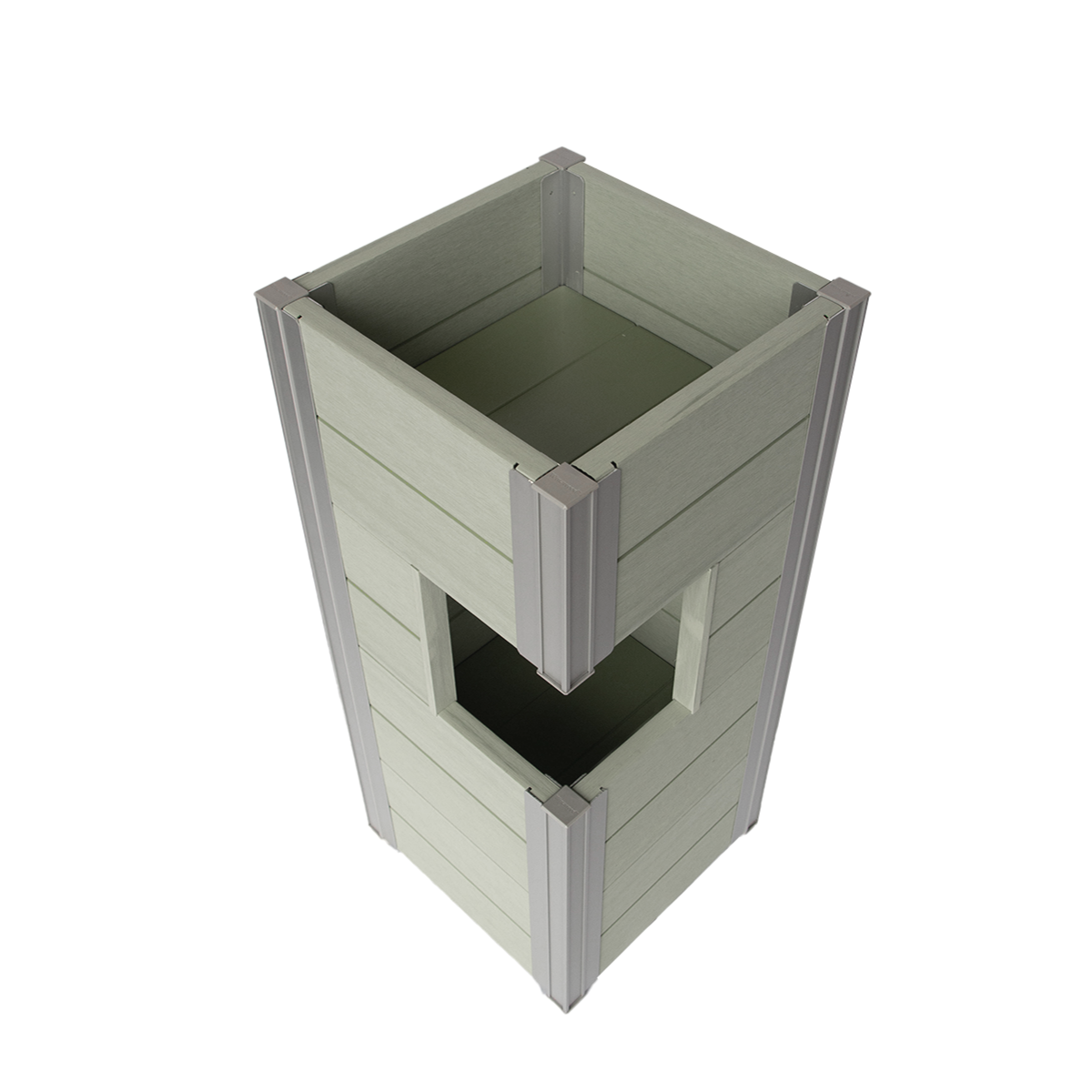 Winawood Wood Effect Pillar Planter - Stone Grey