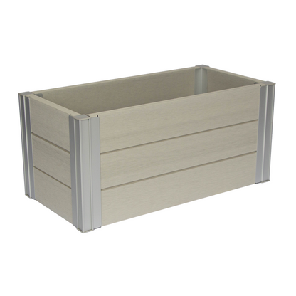 Winawood Wood Effect Rectangular Planter - Stone Grey