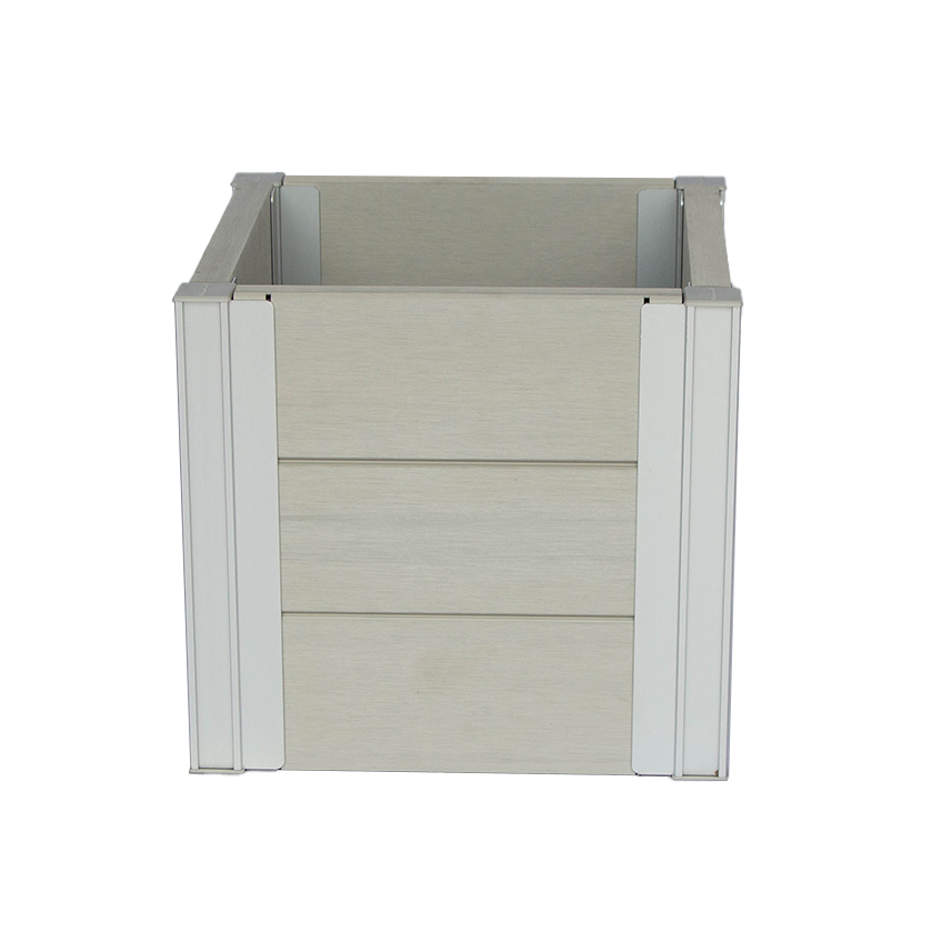 Winawood Wood Effect Small Cube Planter - Stone Grey