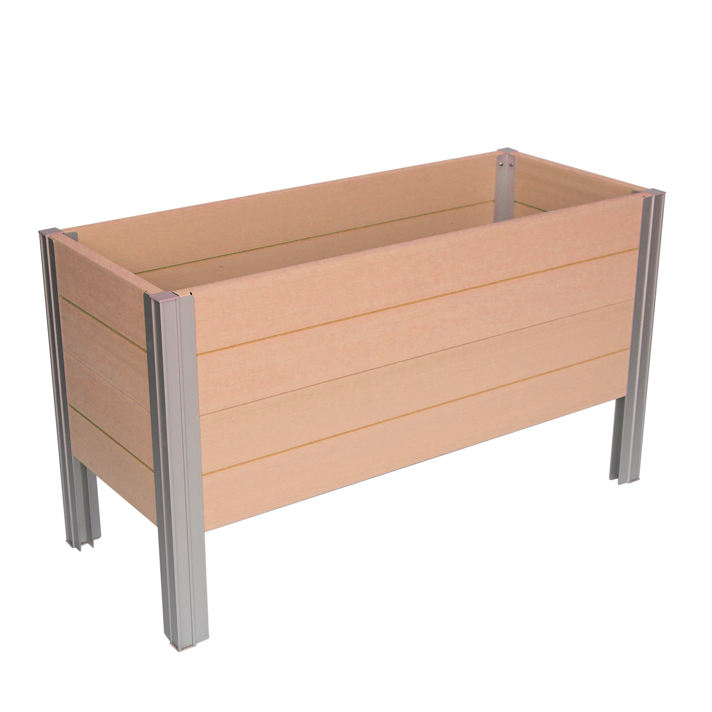 Winawood Wood Effect Rectangular Raised Planter - New Teak