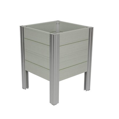 Winawood Wood Effect Square Raised Planter - Stone Grey