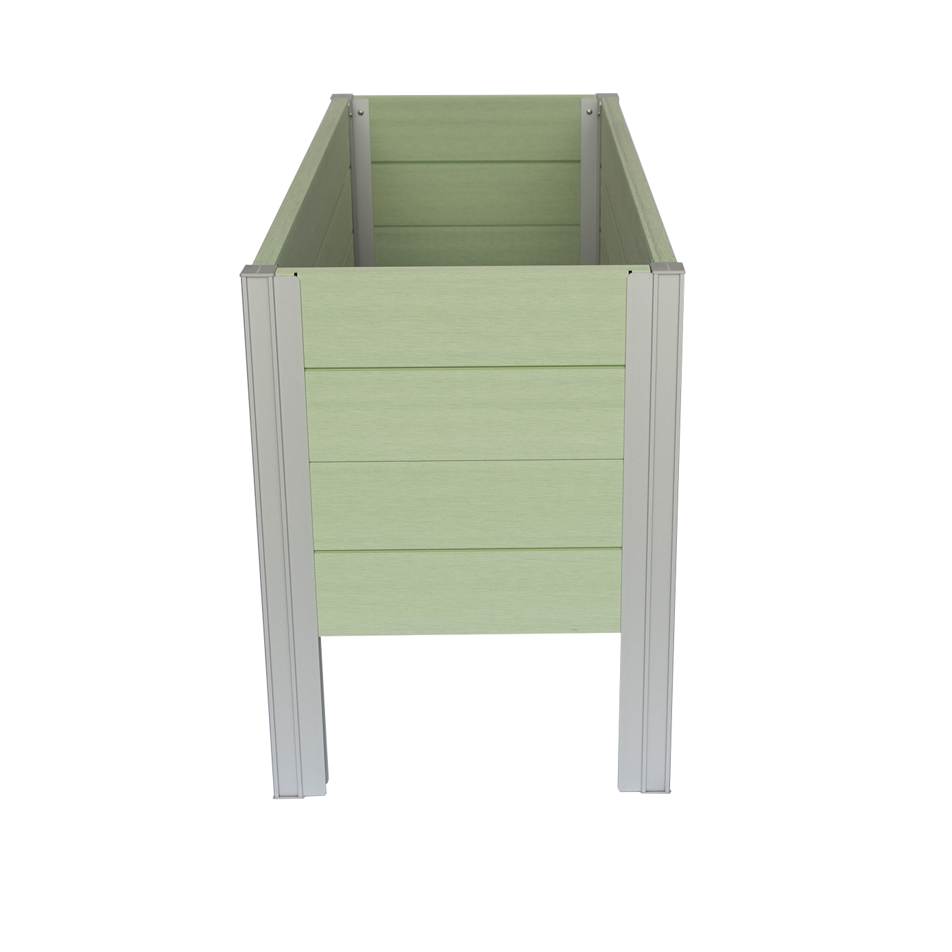 Winawood Wood Effect Rectangular Raised Planter - Duck Egg Green