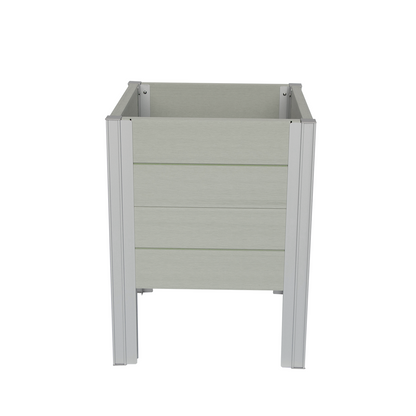 Winawood Wood Effect Square Raised Planter - Stone Grey