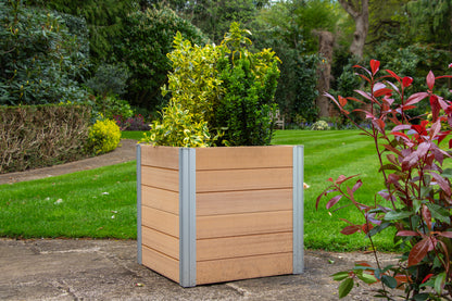 Winawood Wood Effect Large Cube Planter - New Teak