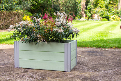 Winawood Wood Effect Rectangular Planter - Duck Egg Green