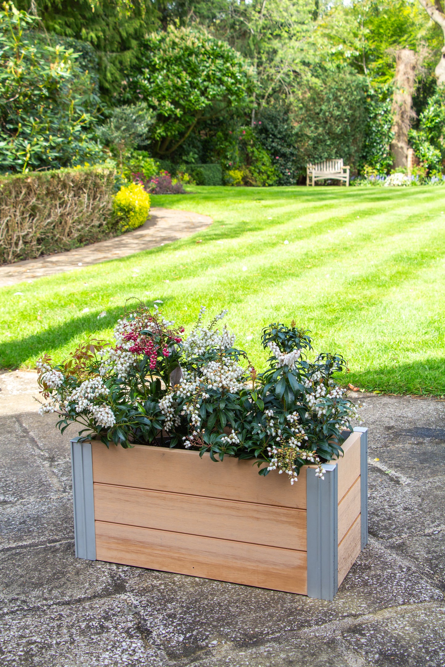 Winawood Wood Effect Rectangular Planter - New Teak