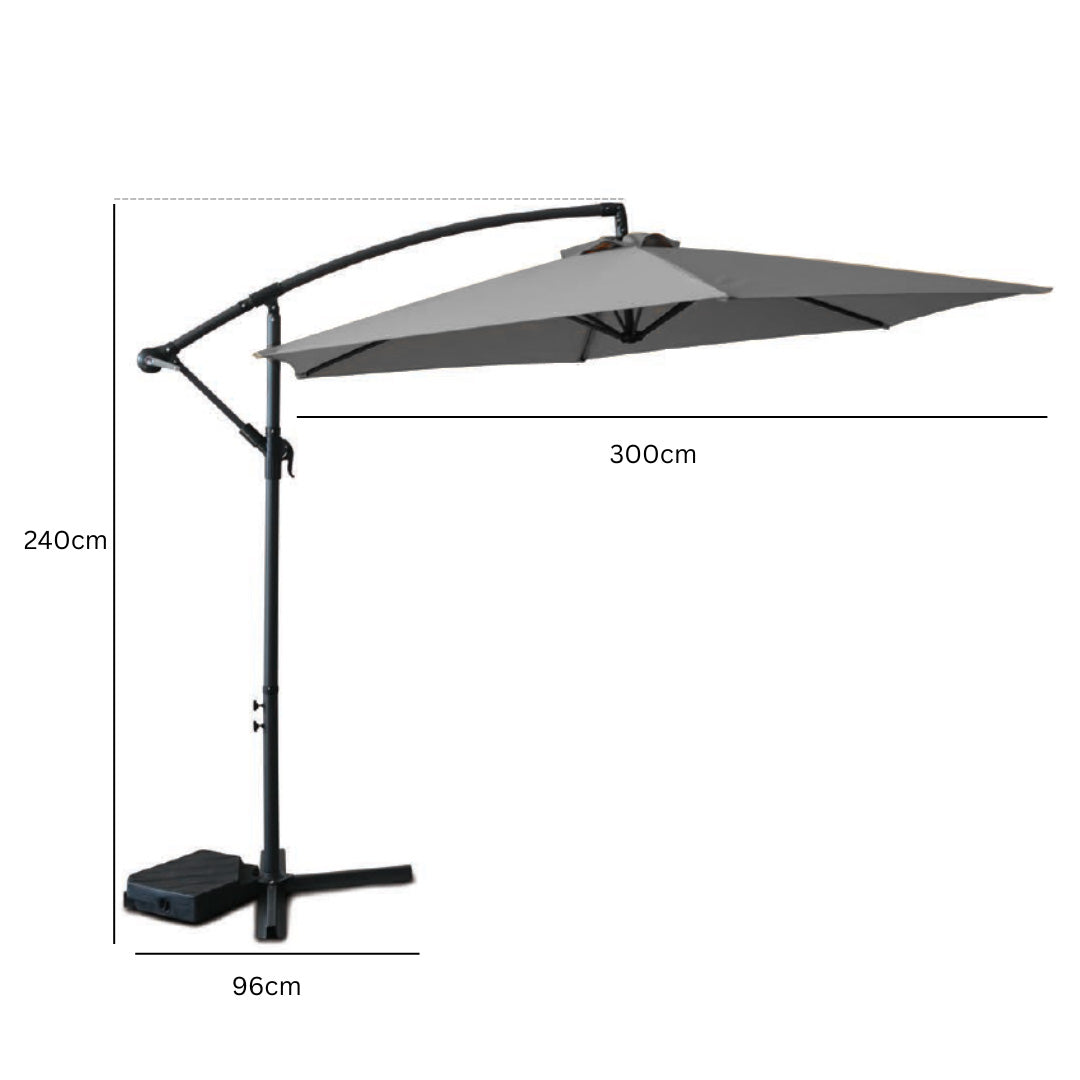 Banana Hanging Cantilever Parasol - Grey