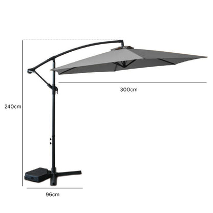 Banana Hanging Cantilever Parasol - Grey