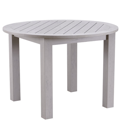 Winawood Wood Effect Round Dining Table - L110cm x D110cm x H76cm - Stone Grey