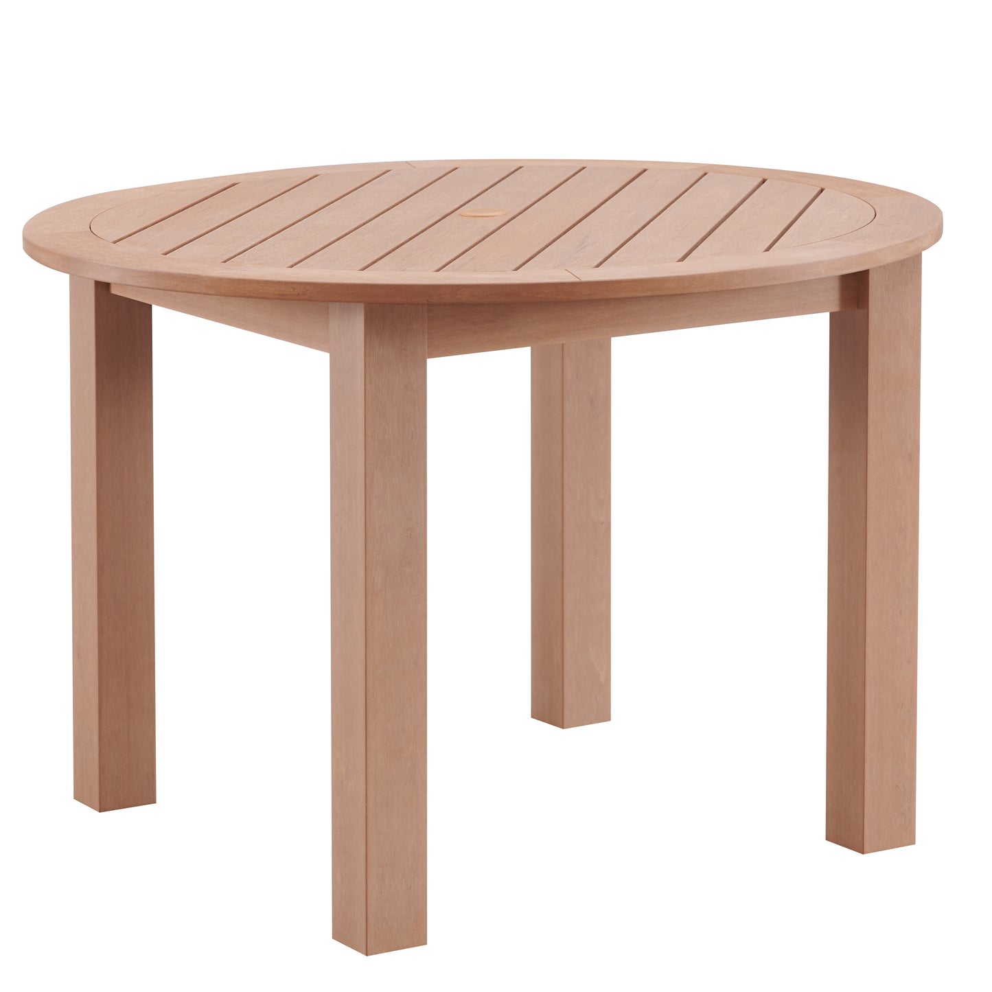 Winawood Wood Effect Round Dining Table - L110cm x D110cm x H76cm - New Teak