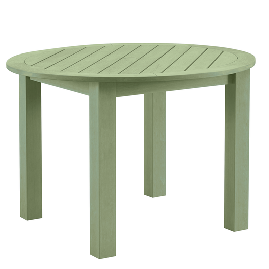 Winawood Wood Effect Round Dining Table - L110cm x D110cm x H76cm - Duck Egg Green