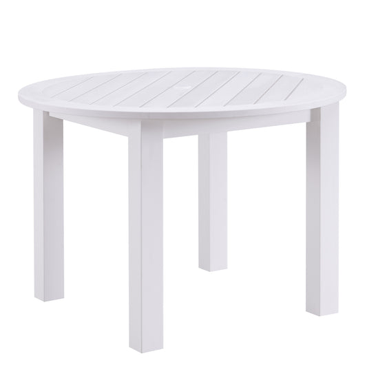 Winawood Wood Effect Round Dining Table - L110cm x D110cm x H76cm - Nordic White