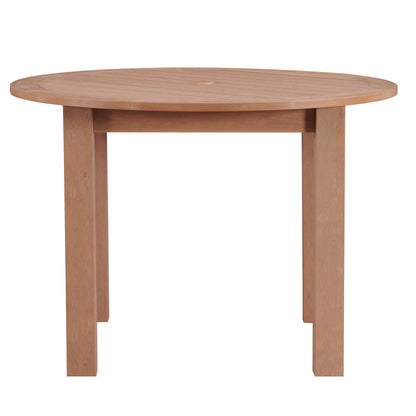 Winawood Wood Effect Round Dining Table - L110cm x D110cm x H76cm - New Teak