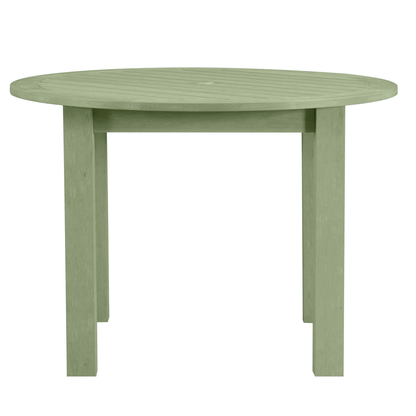 Winawood Wood Effect Round Dining Table - L110cm x D110cm x H76cm - Duck Egg Green