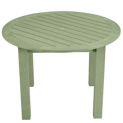 Winawood Wood Effect Round Dining Table - L110cm x D110cm x H76cm - Duck Egg Green