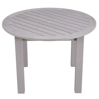 Winawood Wood Effect Round Dining Table - L110cm x D110cm x H76cm - Stone Grey