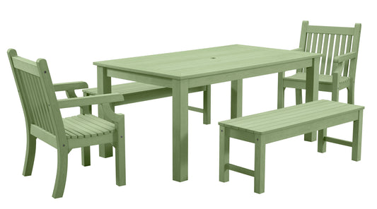 Winawood Sandwick Rectangular Dining Set with Backless Bench - Duck Egg Green