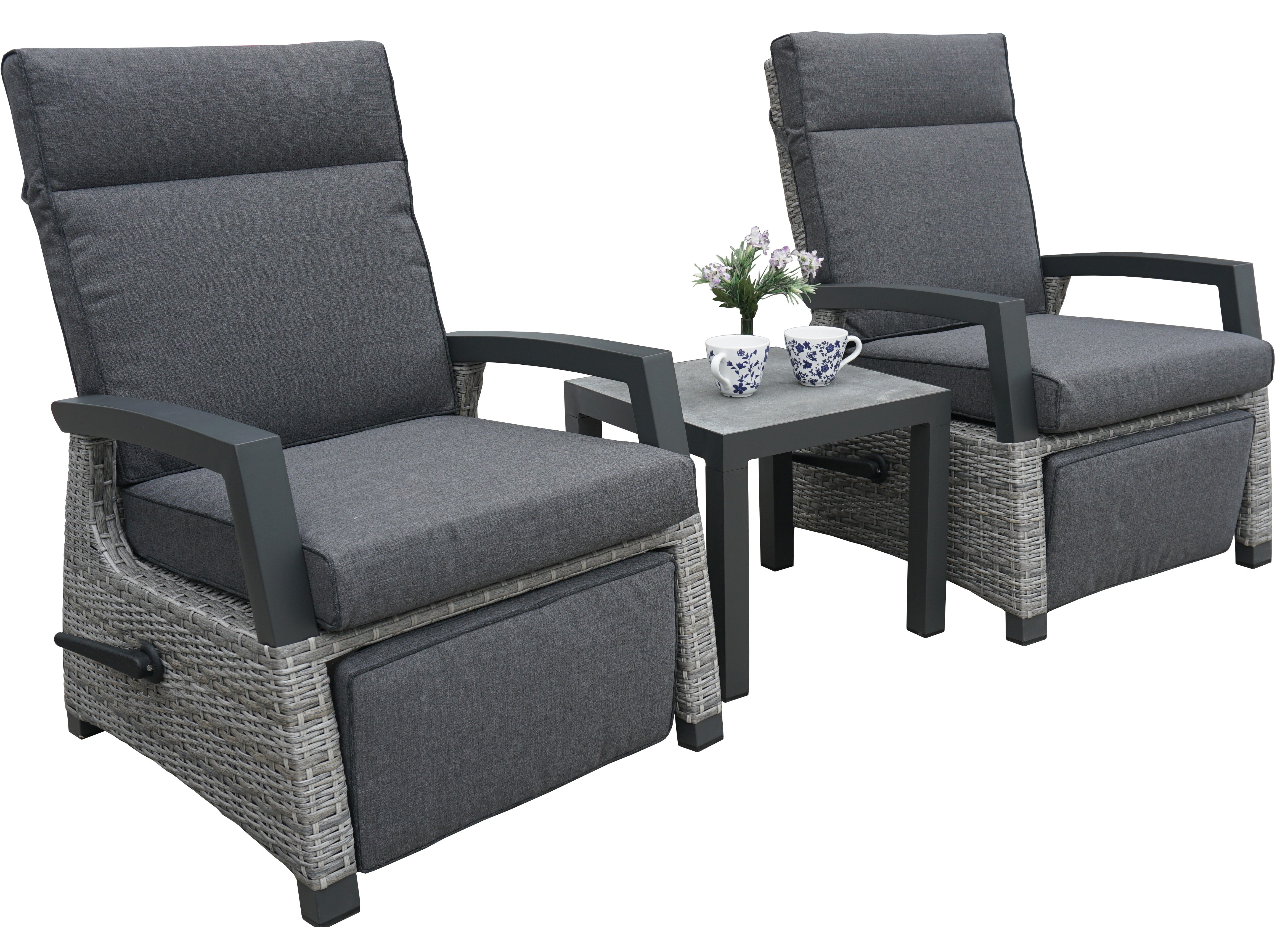 Bistro set deals reclining chairs