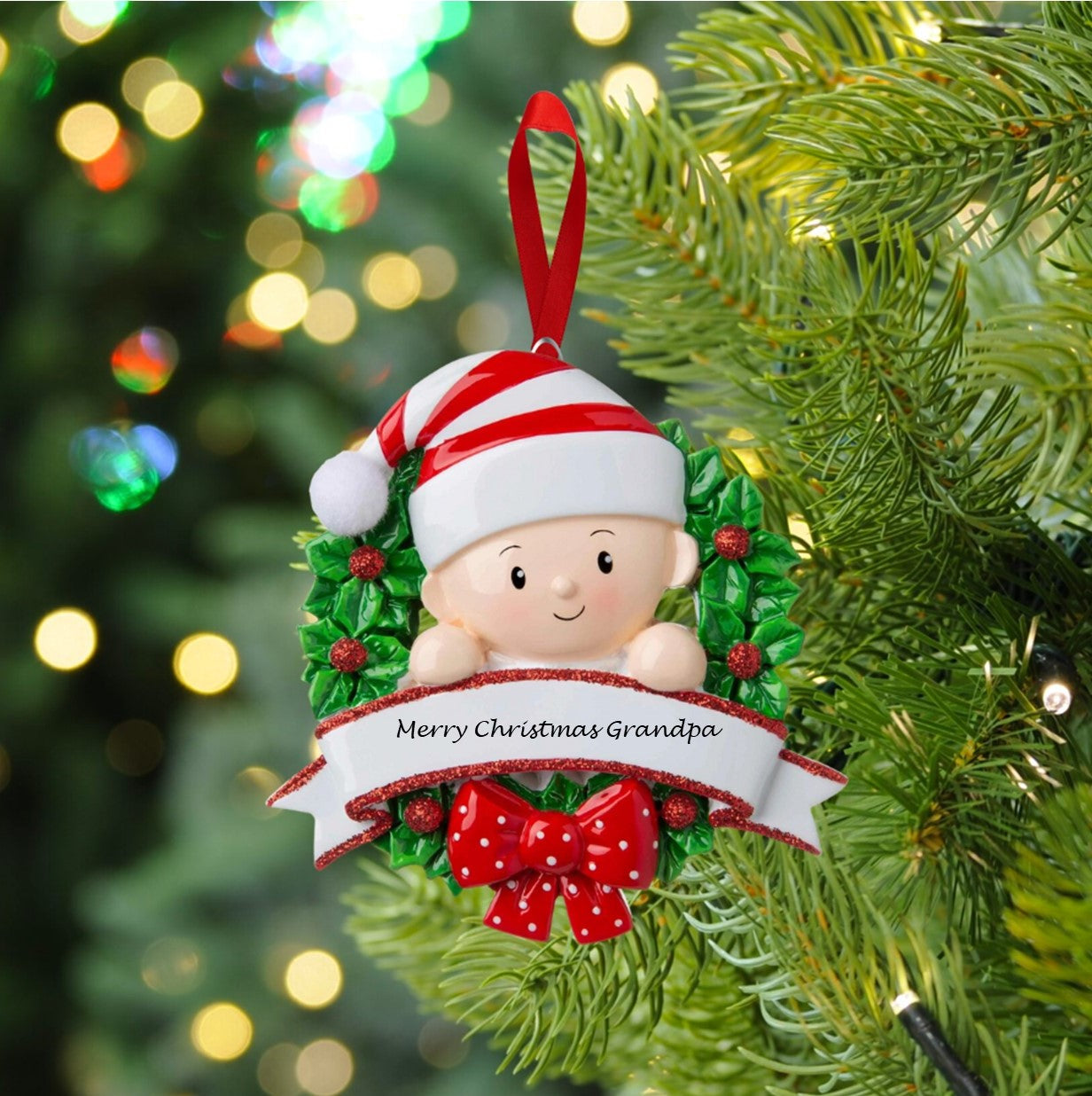 Personalised baby christmas store decorations