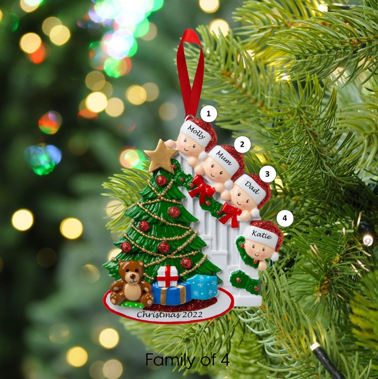 Personalized family on sale christmas ornaments